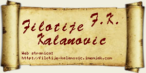 Filotije Kalanović vizit kartica